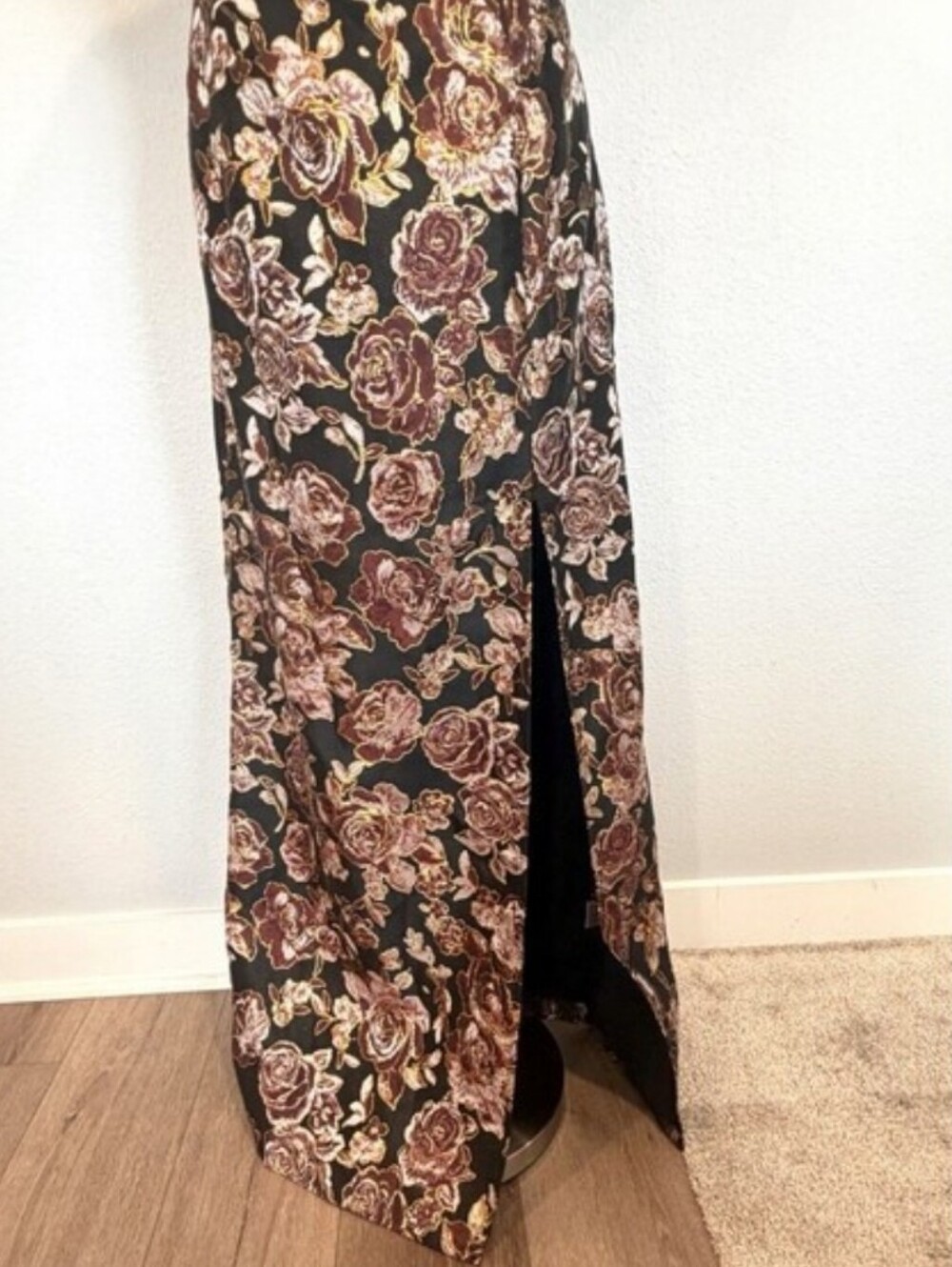 Petal & Pup Off-Shoulder Floral Maxi Dress in Brown and Black - Picture 6 of 11